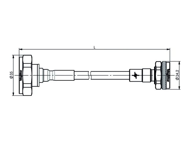 PUC TELEGÄRTNER 7-16 auf 4.3-10 Screw Type Jumper Kabel 1/4z IP67 Stecker-Stecker