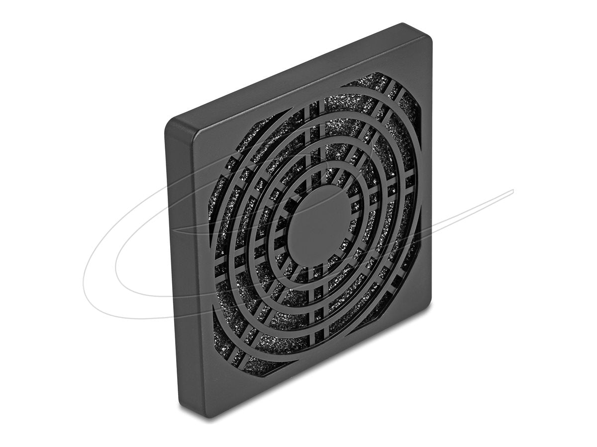 DELOCK Luftergitter mit Staubfilter 80 x 80mm schwarz - Vorderansicht