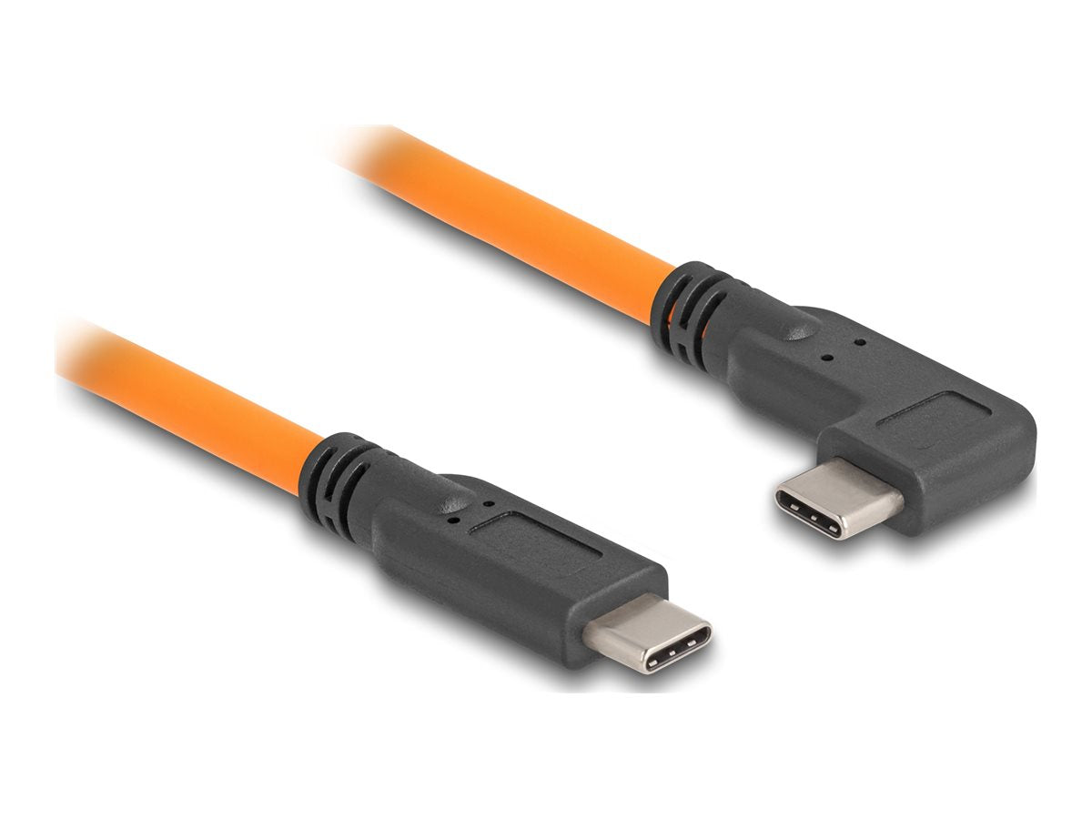 DELOCK USB 5 Gbps Kabel USB Type-C Stecker zu USB Type-C Stecker 90 gewinkelt Vorderansicht