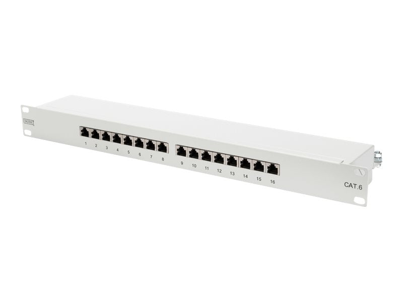 DIGITUS CAT 6 Patch Panel 16-Port RJ45 Vorderansicht