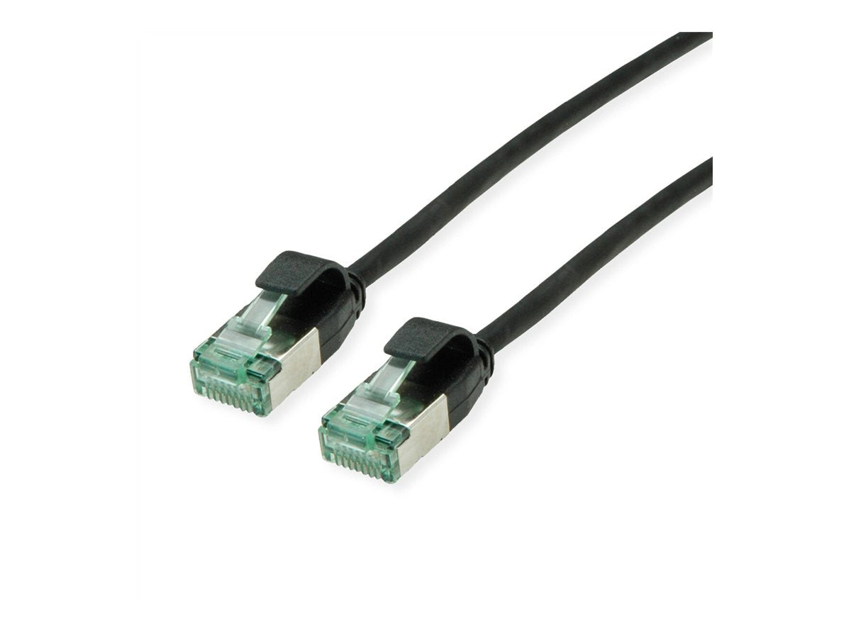 ROLINE RM U/FTP DataCenter Patchkabel Kat.6A Class EA slim schwarz 3m - Vorderansicht