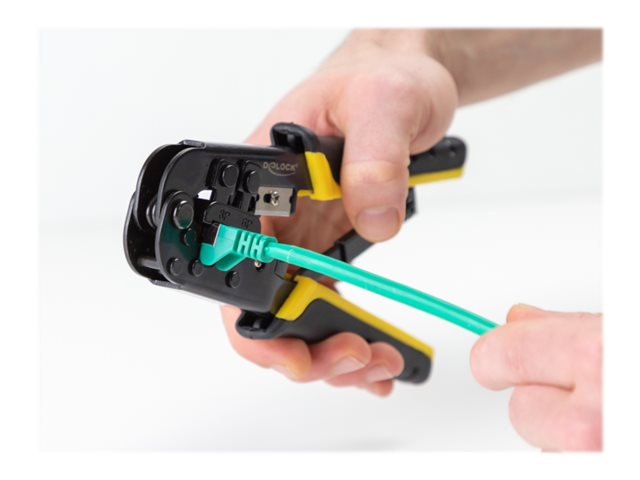 DELOCK Universelle Crimpzange mit Abisolierer für 8P RJ45 oder 6P RJ12/11 Stecker