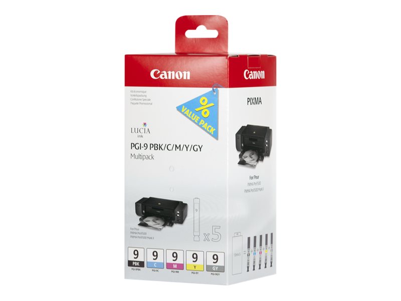 CANON 1LB PGI-9 PBK C M Y GY Tintenbehälter Vorderansicht