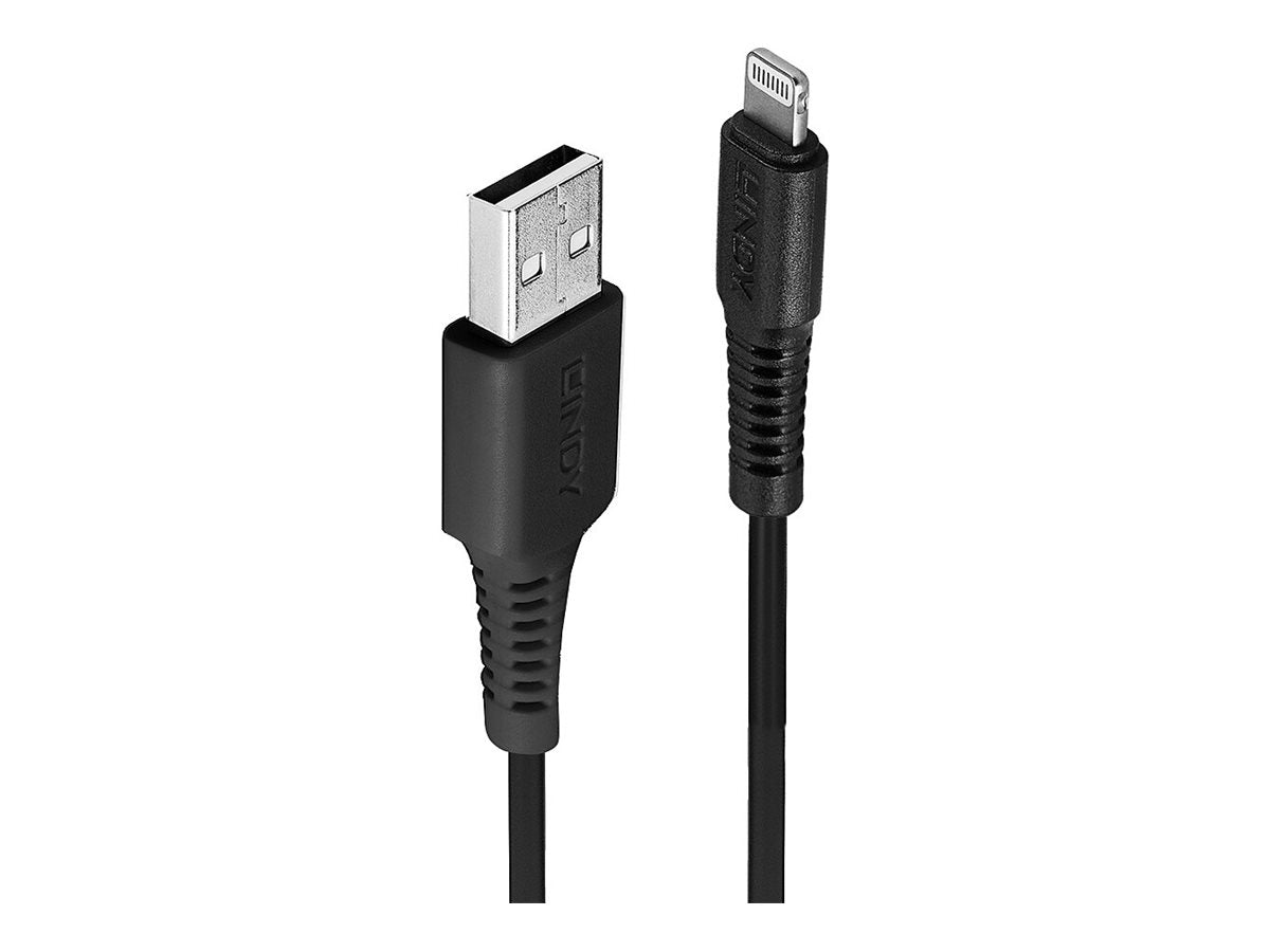 LINDY 3m USB an Lightning Kabel schwarz - Detailansicht