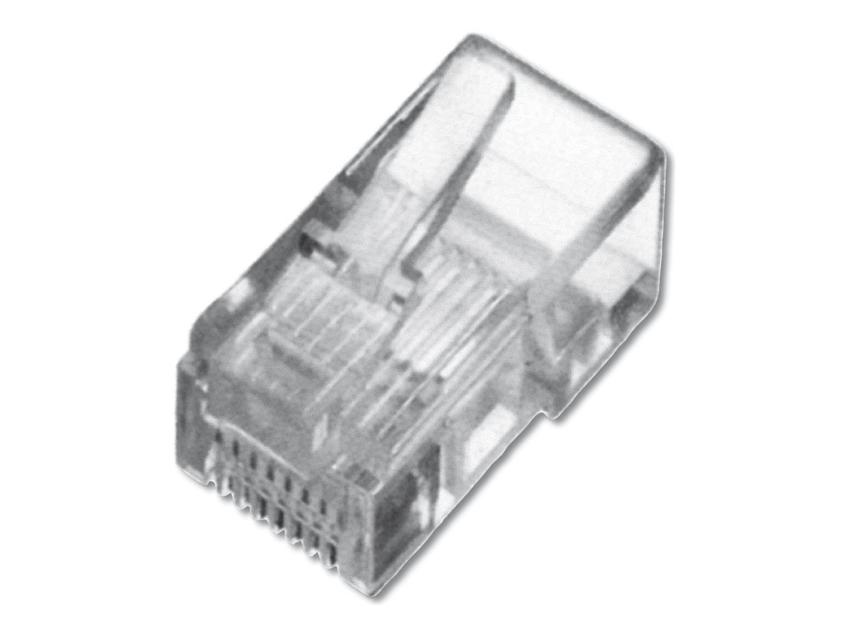 DIGITUS Modular Stecker für Rundkabel 8P8C ungeschirmt 100 Stück Packung