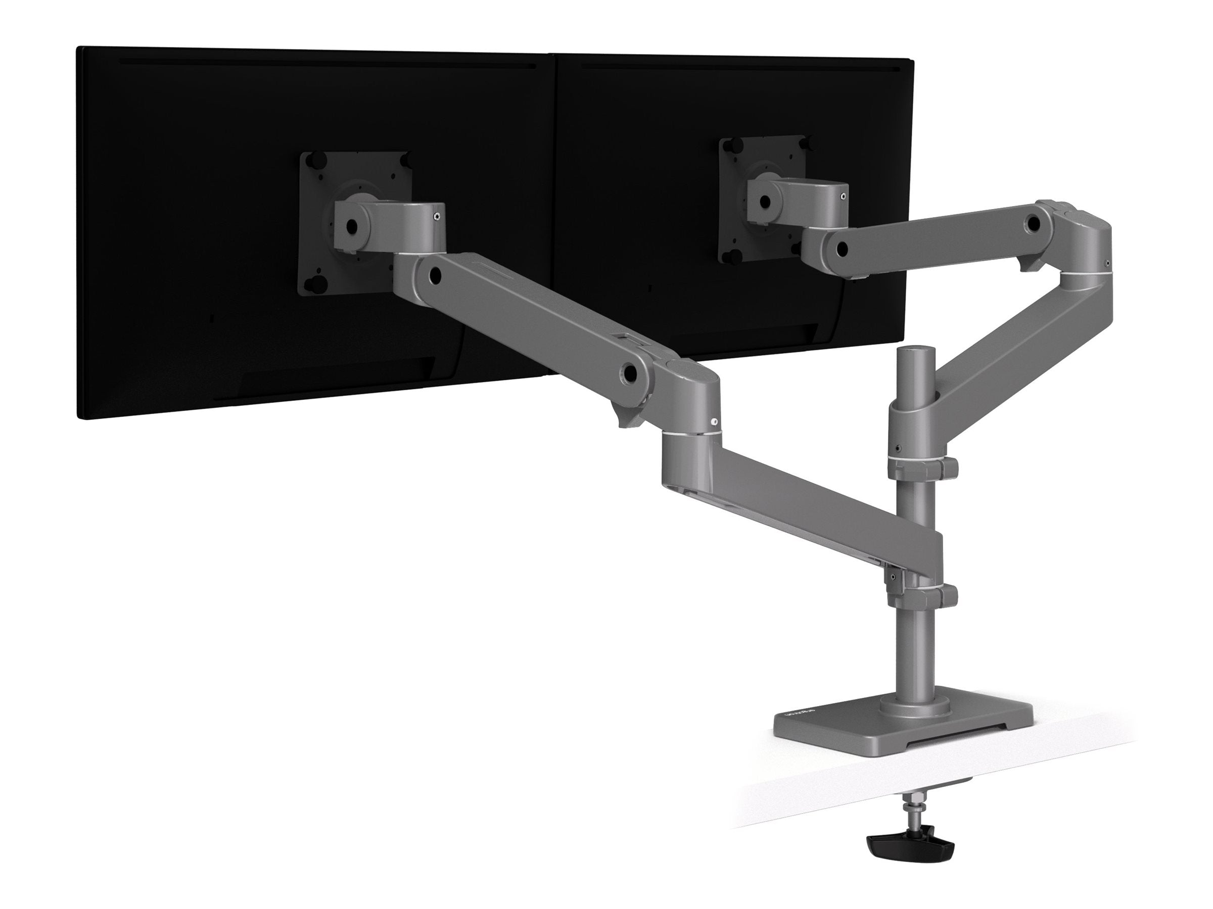 Vorderansicht des ERGOTRON LX Pro Arm Dual Display Stacking Grommet Mount Darkgrey