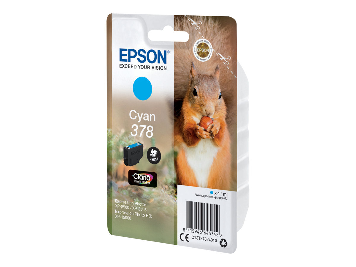 EPSON 1LB Singlepack Cyan 378 Eichhörnchen Clara Photo HD Ink Verpackung