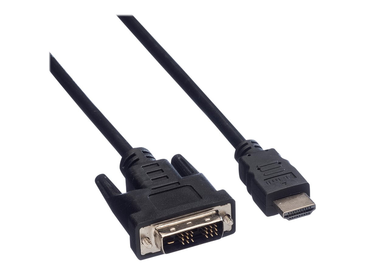 VALUE Kabel DVI 18+1 ST - HDMI ST schwarz 5m Verpackung