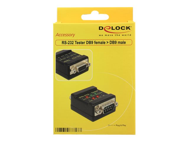 DELOCK RS-232 Tester DB9 Buchse > DB9 Stecker - Vorderansicht