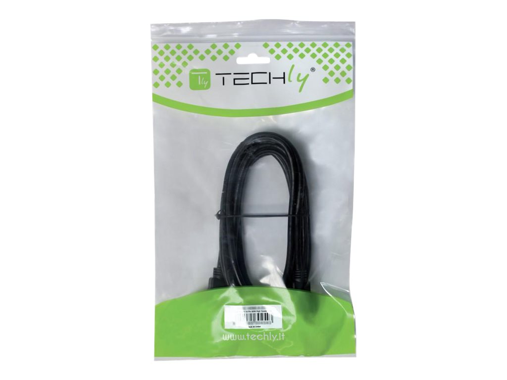 TECHLY USB2.0 Anschlusskabel Schwarz Vorderansicht