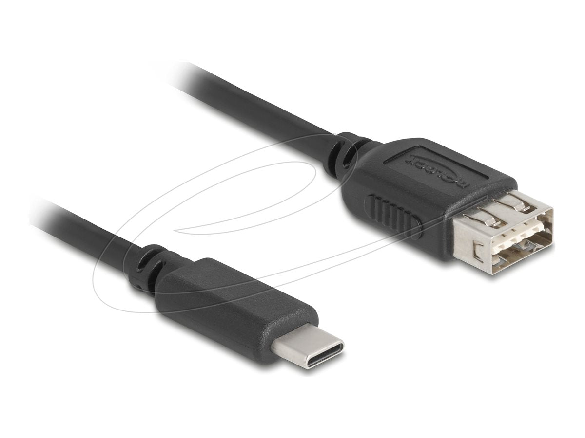 DELOCK USB 2.0 Kabel USB Type-C Stecker zu EASY USB Typ-A Buchse 5m - Vorderansicht