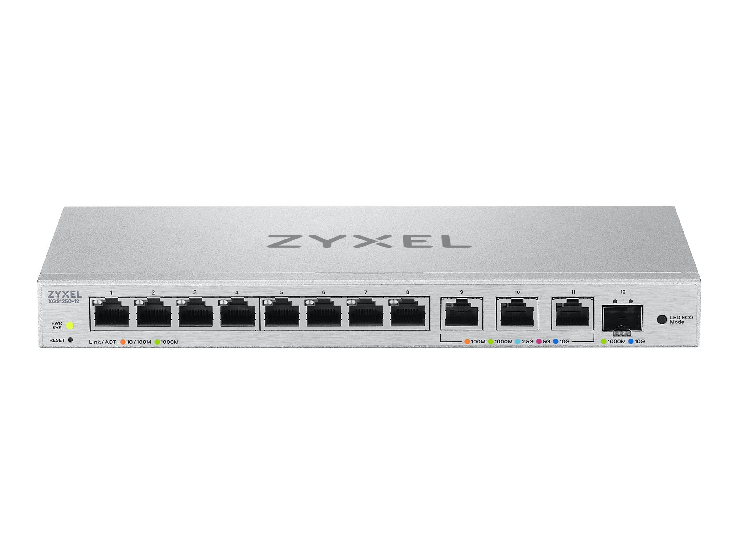 ZYXEL XGS1250-12 v2 12-Port Gigabit webmanaged Desktop Switch with 8 port 1G + 3-Port MultiGig 1/2.5/5/10G + 1-Port SFP+
