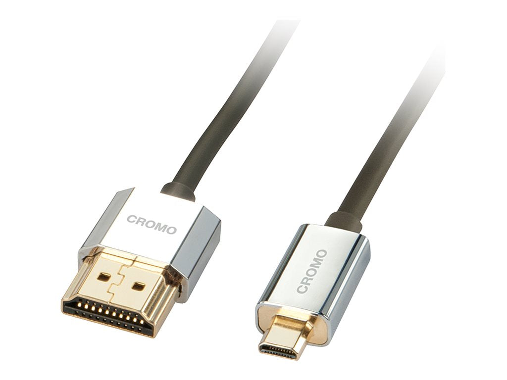 LINDY Slim HDMI High Speed A/D Kabel, 1m mit Ethernet - Vorderansicht