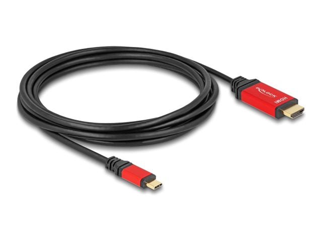 DELOCK USB Type-C zu HDMI Kabel DP Alt Mode 8K 60 Hz 3m rot - Vorderansicht