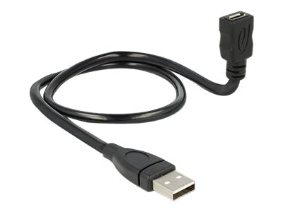 DELOCK Kabel USB 2.0 A Stecker > USB 2.0 micro B Buchse ShapeCable 50 cm - Vorderansicht