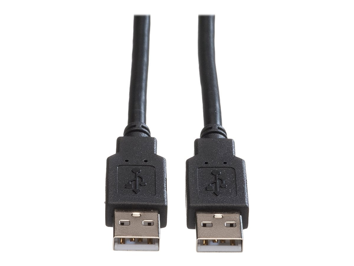 ROLINE USB 2.0 Kabel Typ A-A schwarz 0,8m - Vorderansicht