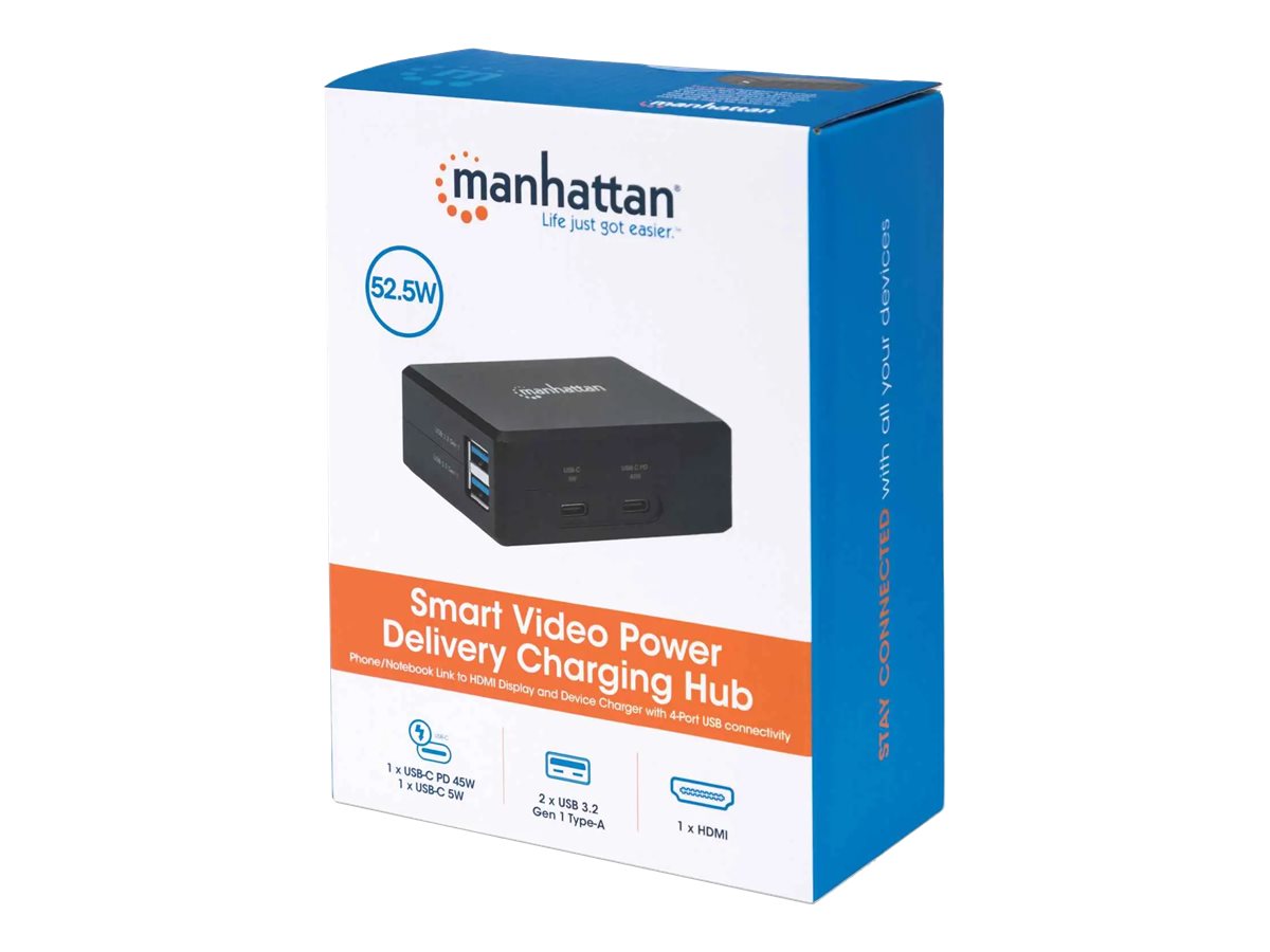 MANHATTAN Smart Video Power Delivery-Ladehub Anschlussmöglichkeiten