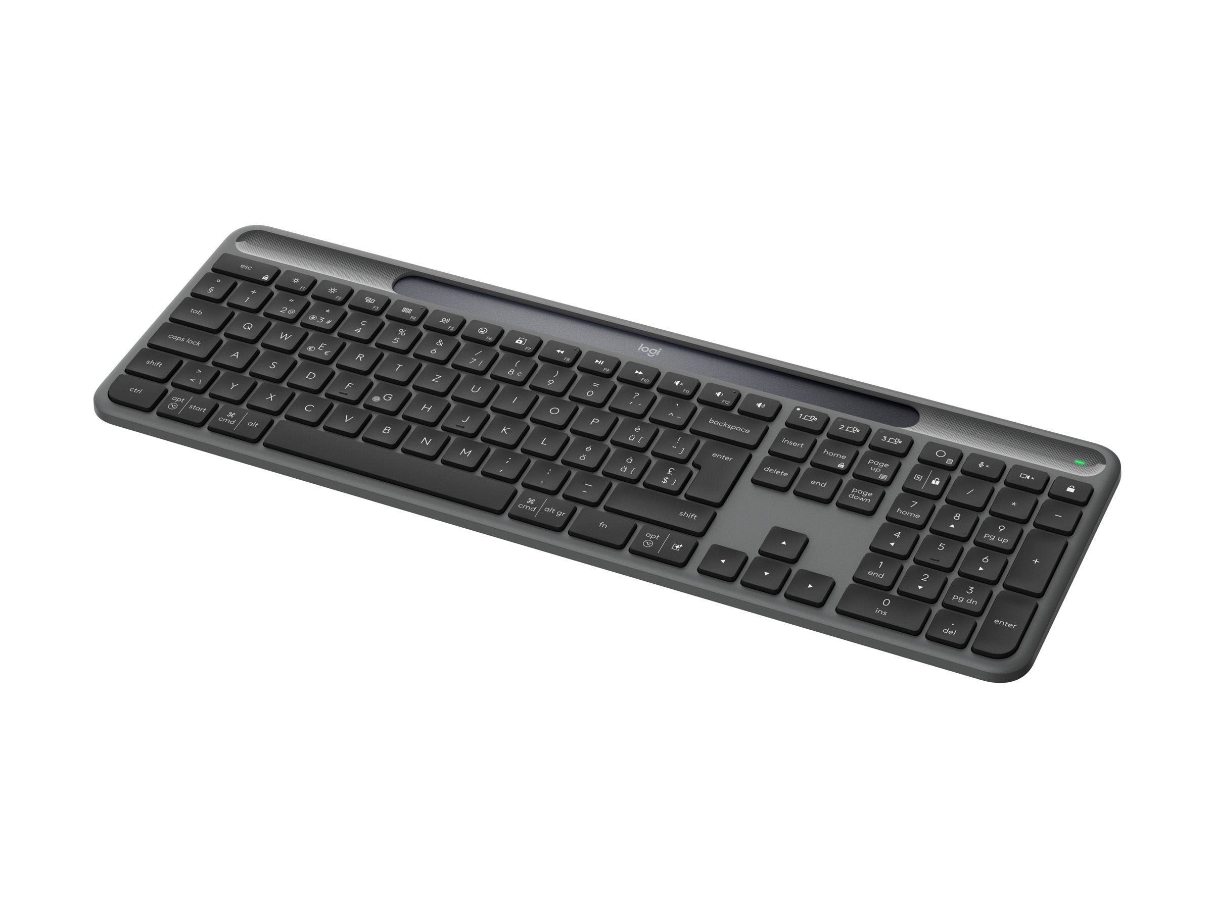LOGITECH Slim Solar+ Keyboard Graphite (CH) Seitenansicht