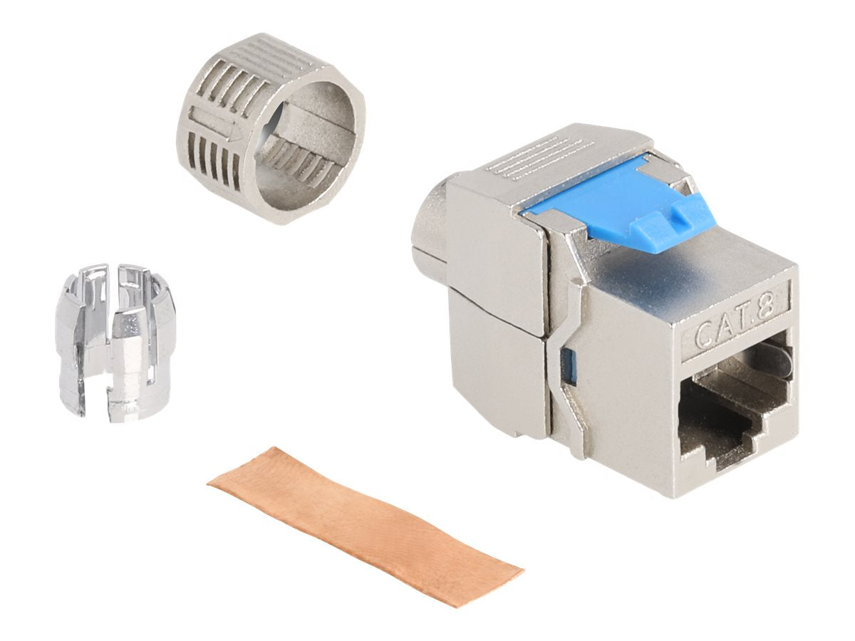DELOCK Keystone Modul RJ45 Buchse zu LSA Cat.8.1 werkzeugfrei - Vorderansicht