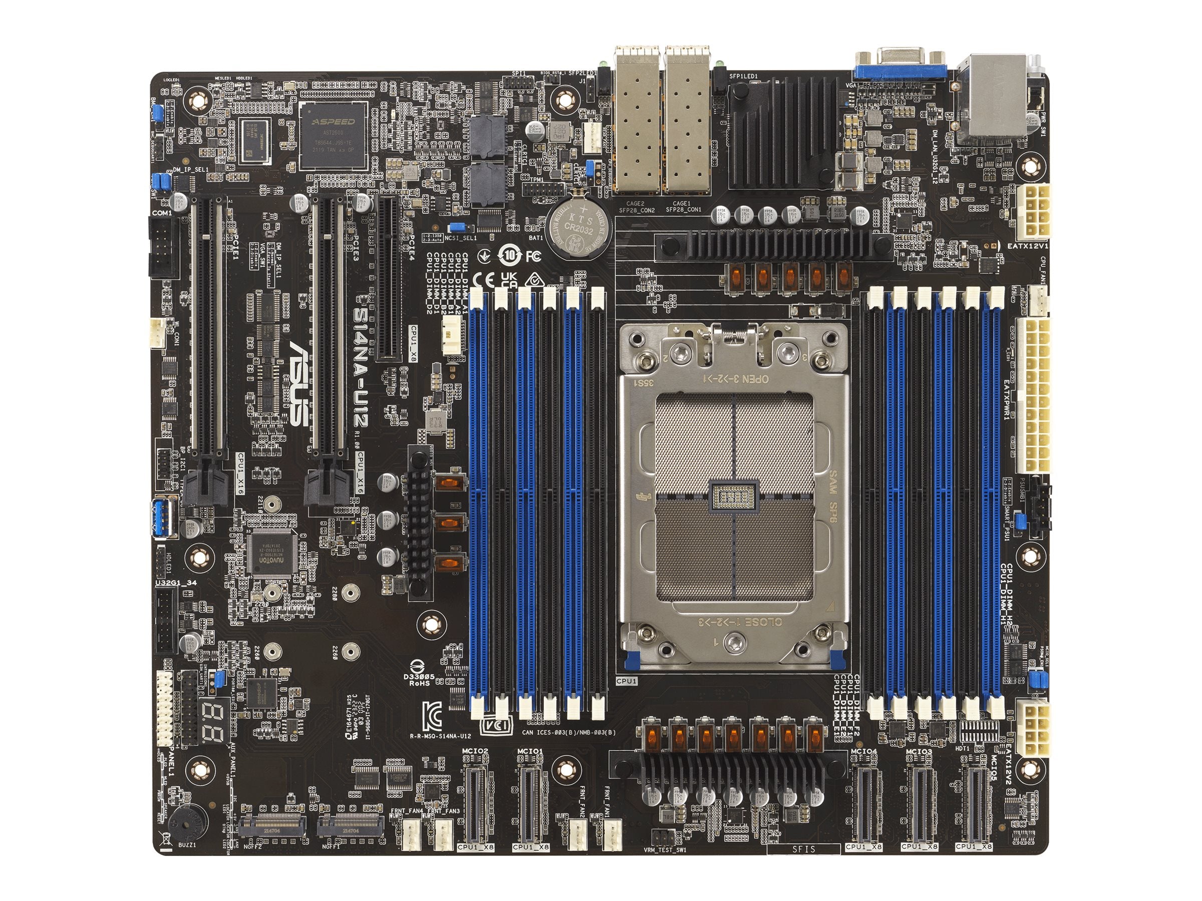 ASUS S14NA-U12 AMDD EPYC LGA 4844 Server MB Vorderansicht