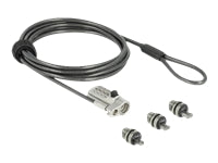 NAVILOCK Notebook Sicherungskabel mit 3 Verriegelungsköpfen und Zahlenschloss für Kensington Noble Wedge und Nano Slot