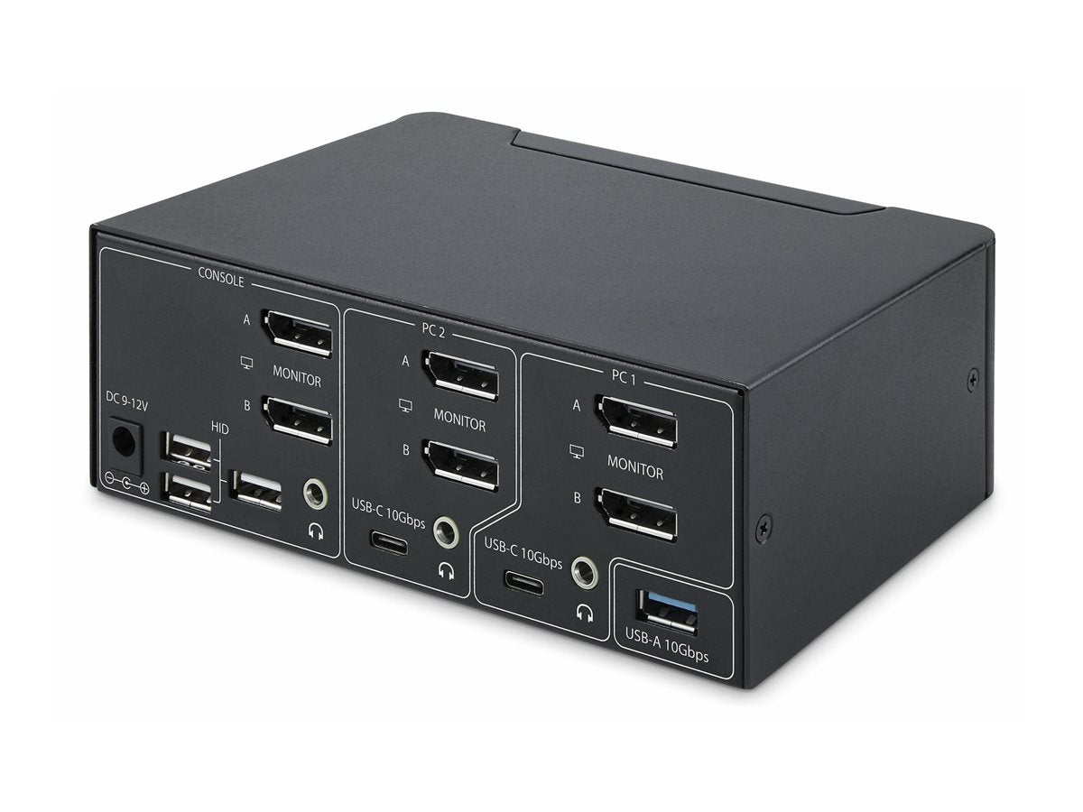 STARTECH.COM 2-Port Dual-Monitor DisplayPort KVM Switch DP 1.4 8K 60Hz 4K 144Hz 2x USB 3.2 10Gbps Ports KVM Umschalter