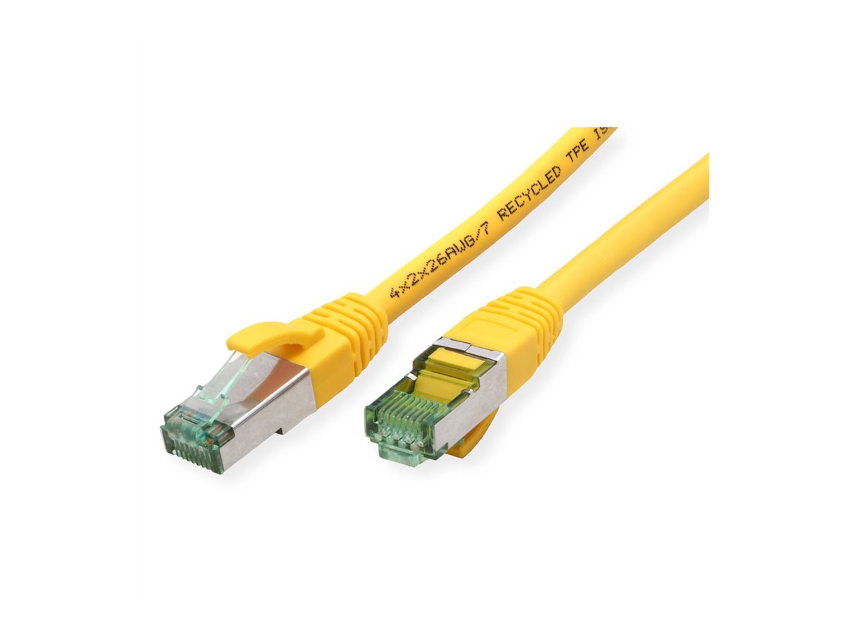ROLINE RM Patchkabel Kat.6A S/FTP PiMF gelb 0,5m Verpackung