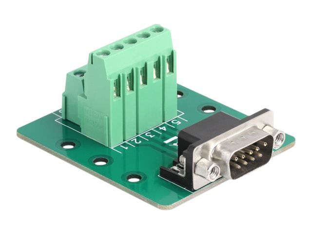 DELOCK D-Sub 9 Pin Stecker zu Terminalblock Vorderansicht