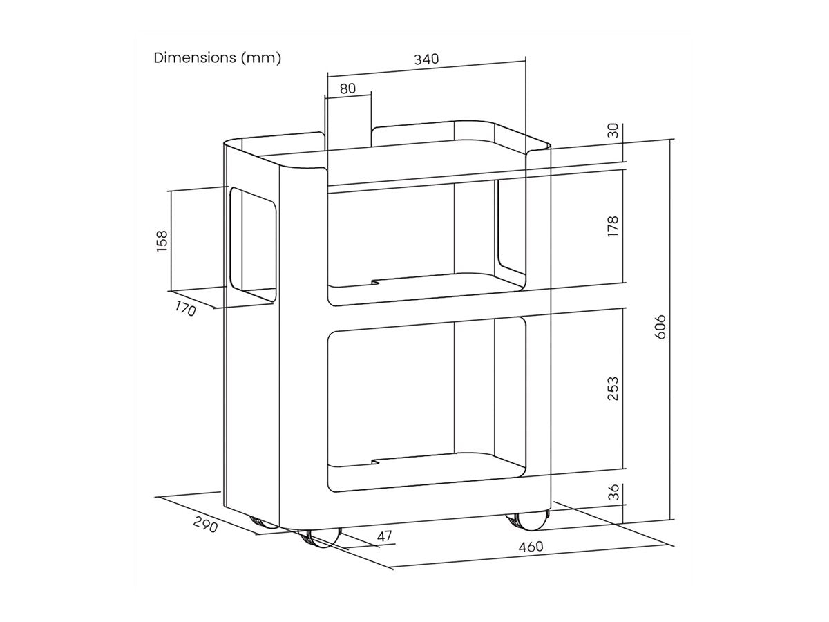 VALUE Mobiler und offener Schrank weiss - Seitenansicht
