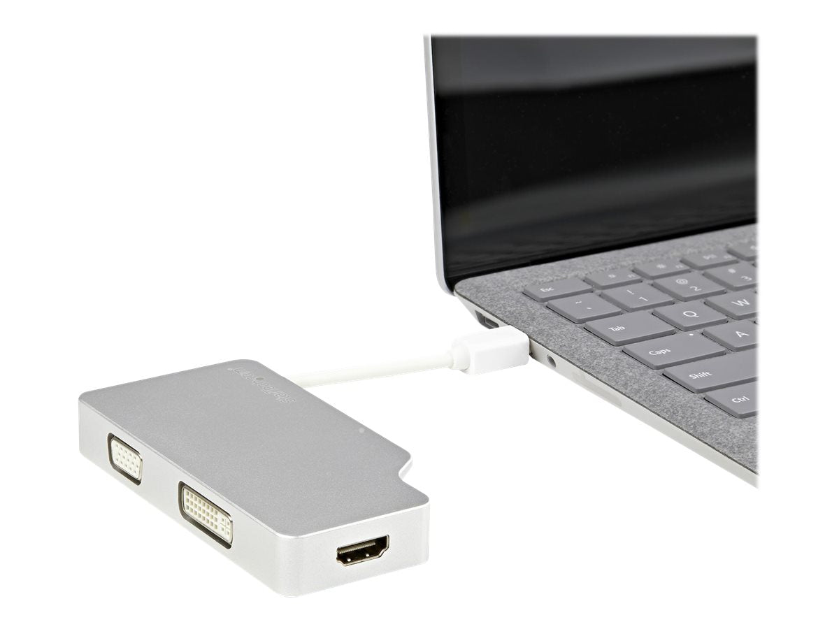 STARTECH.COM Aluminium Reise A/V Adapter 3-in-1 Mini DisplayPort auf VGA, DVI oder HDMI - Anschlussmöglichkeiten