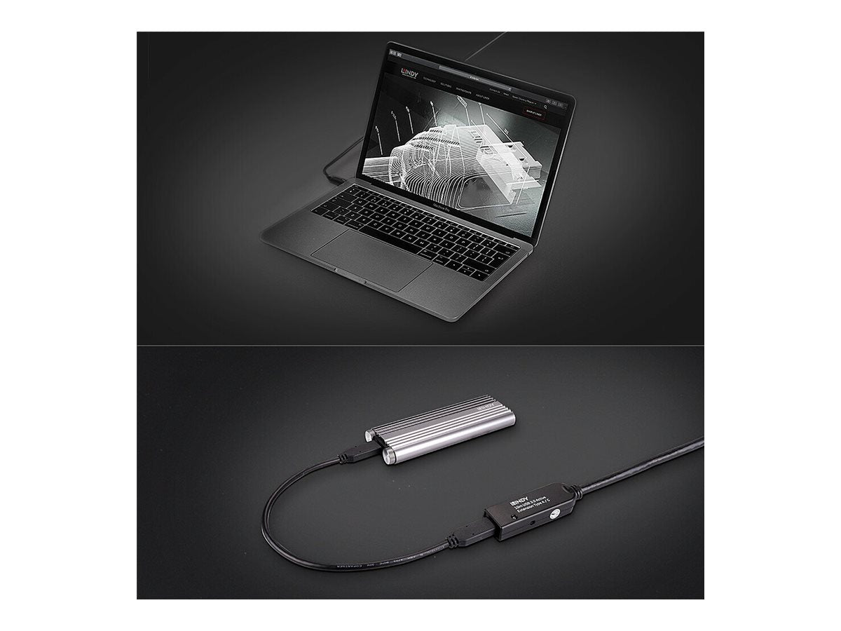 LINDY 10m USB 3.0 Active Extension Type A to C - Vorderansicht