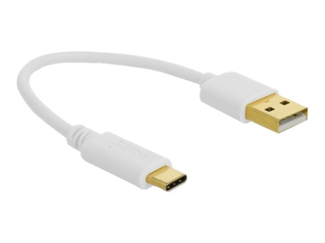 DELOCK USB Ladekabel Typ-A zu USB Type-C 15cm Vorderansicht