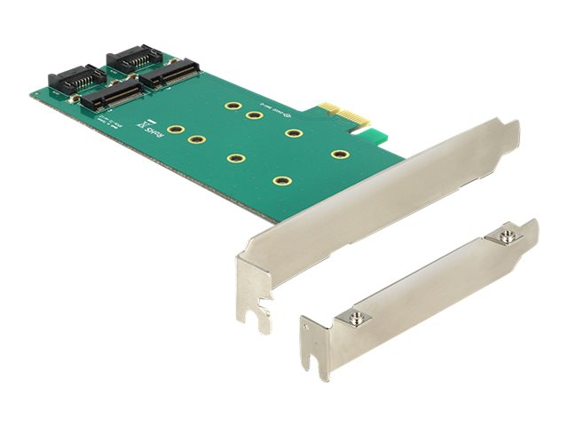 DELOCK PCIe x1 > 2 x M.2 Key B Low Profile Form Faktor Verpackung