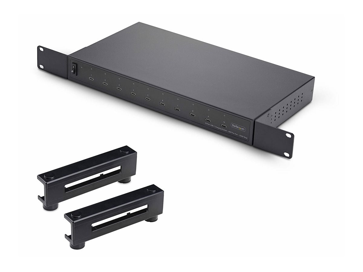 STARTECH.COM 10-Port USB-C Ladestation 60W pro Port 350W Gesamtleistung Multiport-Ladegerät USB C PD Ladehub fur Laptops TAA-Konform