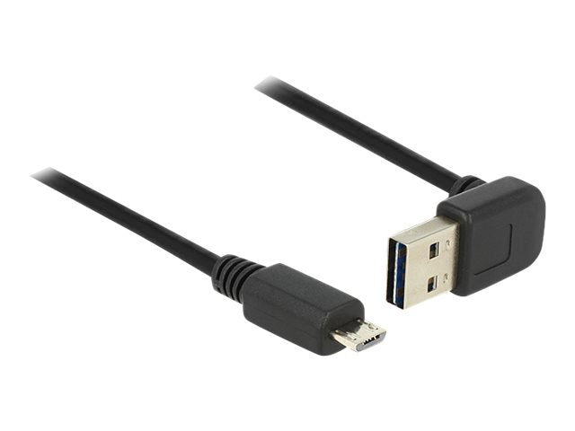 DELOCK Kabel EASY USB 2.0-A oben/unten gewinkelt > Micro-B Stecker/Stecker 1 m - Vorderansicht
