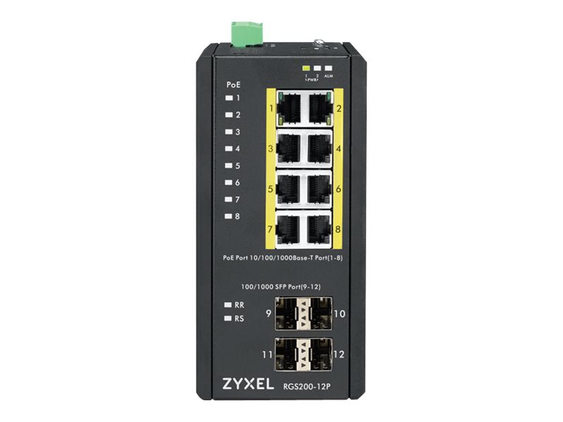 ZYXEL RGS200-12P 12 Port managed PoE Switch Vorderansicht