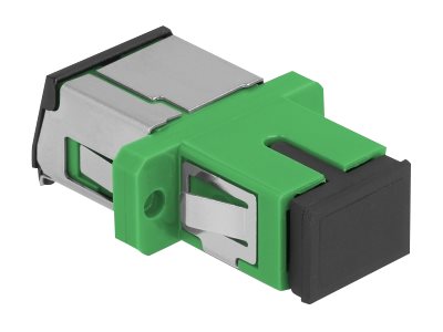 DELOCK LWL Kupplung mit Laserschutzklappe SC Simplex Buchse zu SC Simplex Buchse Singlemode grün