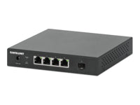 INTELLINET 5-Port Switch mit Vier 10/100/1000/2500 Mbit/s-RJ45-Ports ein 10G SFP+ Steckplatz Desktop-Format optionale Wandmontage