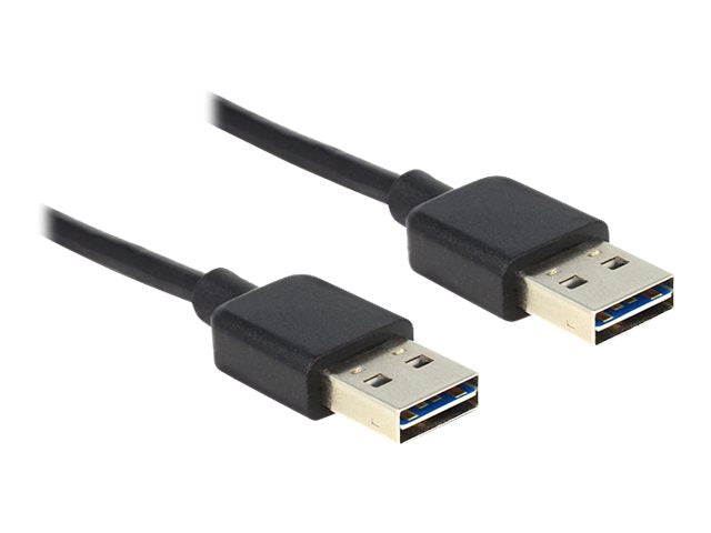 DELOCK Kabel EASY USB 2.0-A Stecker > Stecker schwarz 1m - Vorderansicht