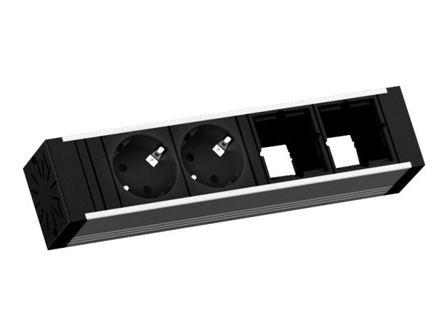 BACHMANN VENID 2x Schutzkontakt 2x ABD schwarz - Vorderansicht