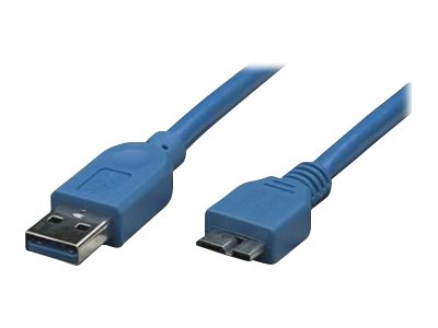 TECHLY USB3.0 Anschlusskabel blau 3m Vorderansicht