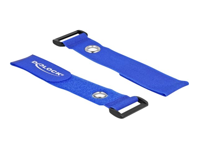 DELOCK Klett-Kabelbinder blau Verpackung