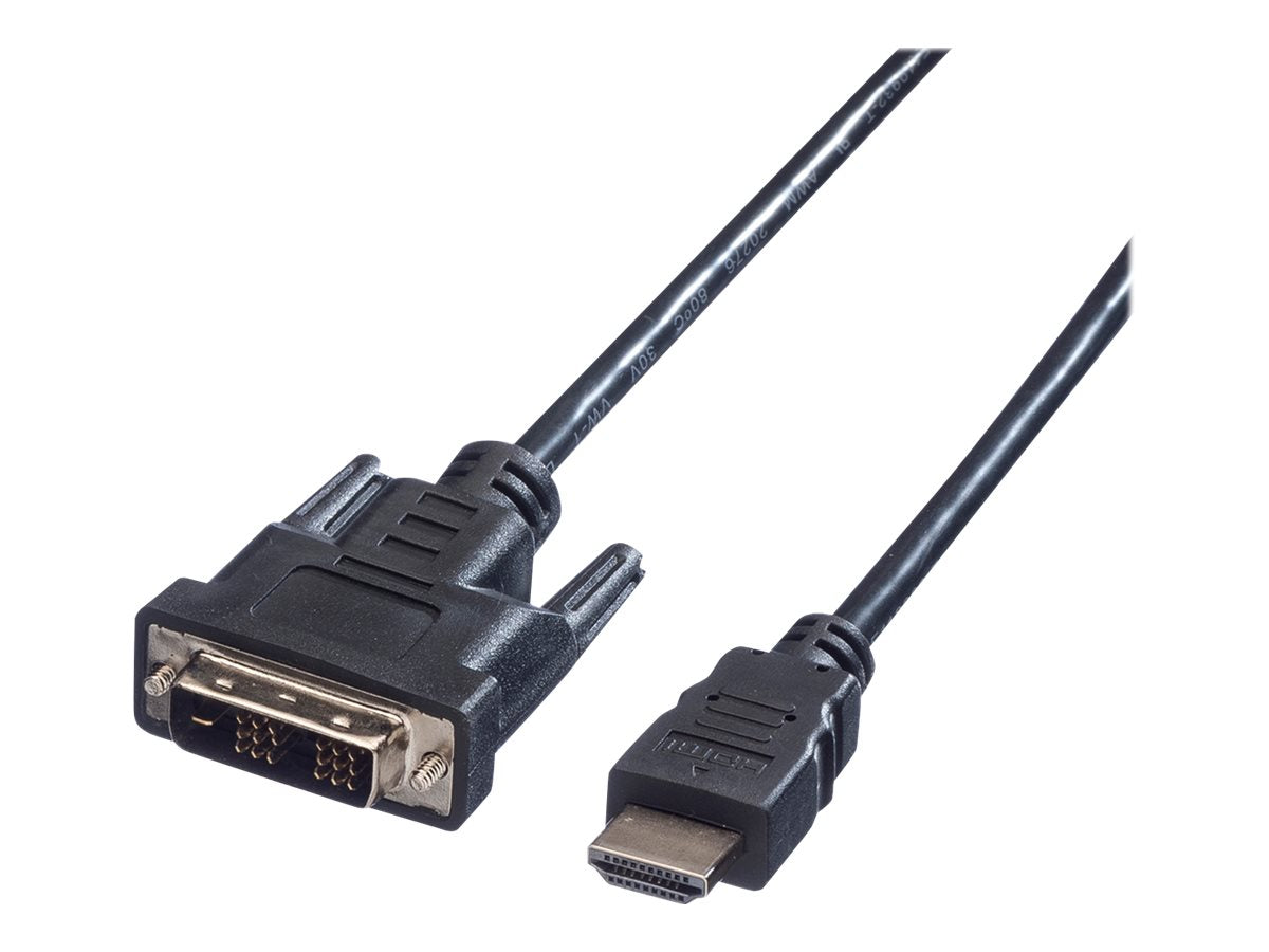 VALUE Kabel DVI 18+1 ST - HDMI ST schwarz 3m Verpackung