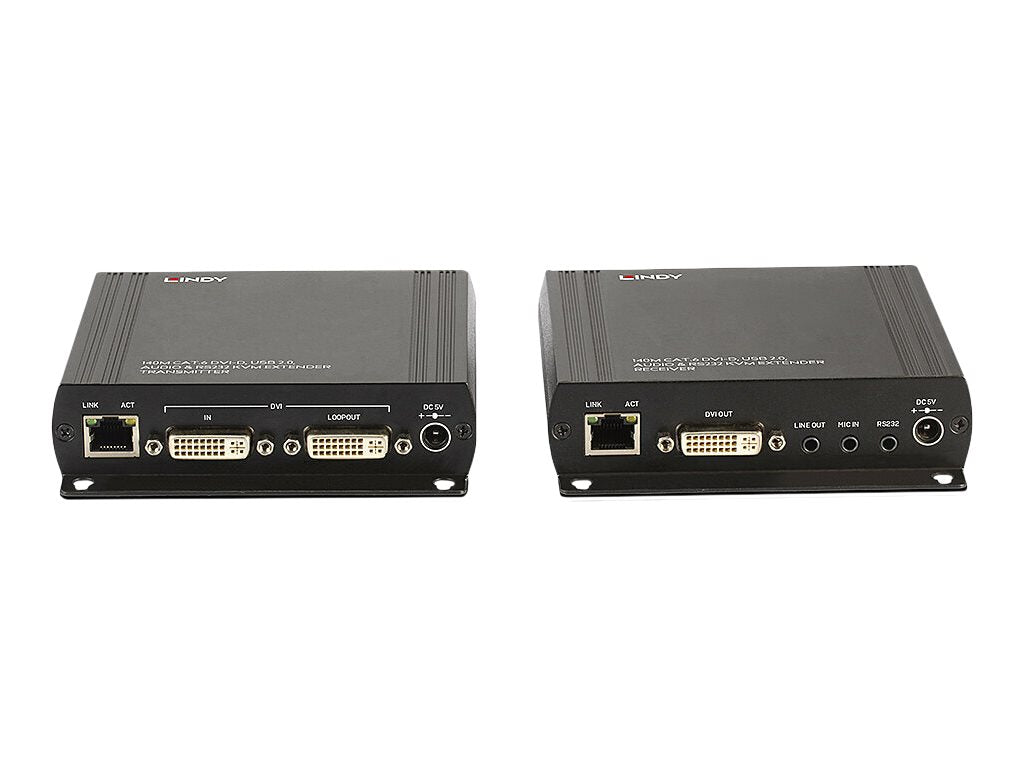 LINDY 140m Cat.6 DVI-D USB Audio & RS232 KVM Extender Anschlussansicht