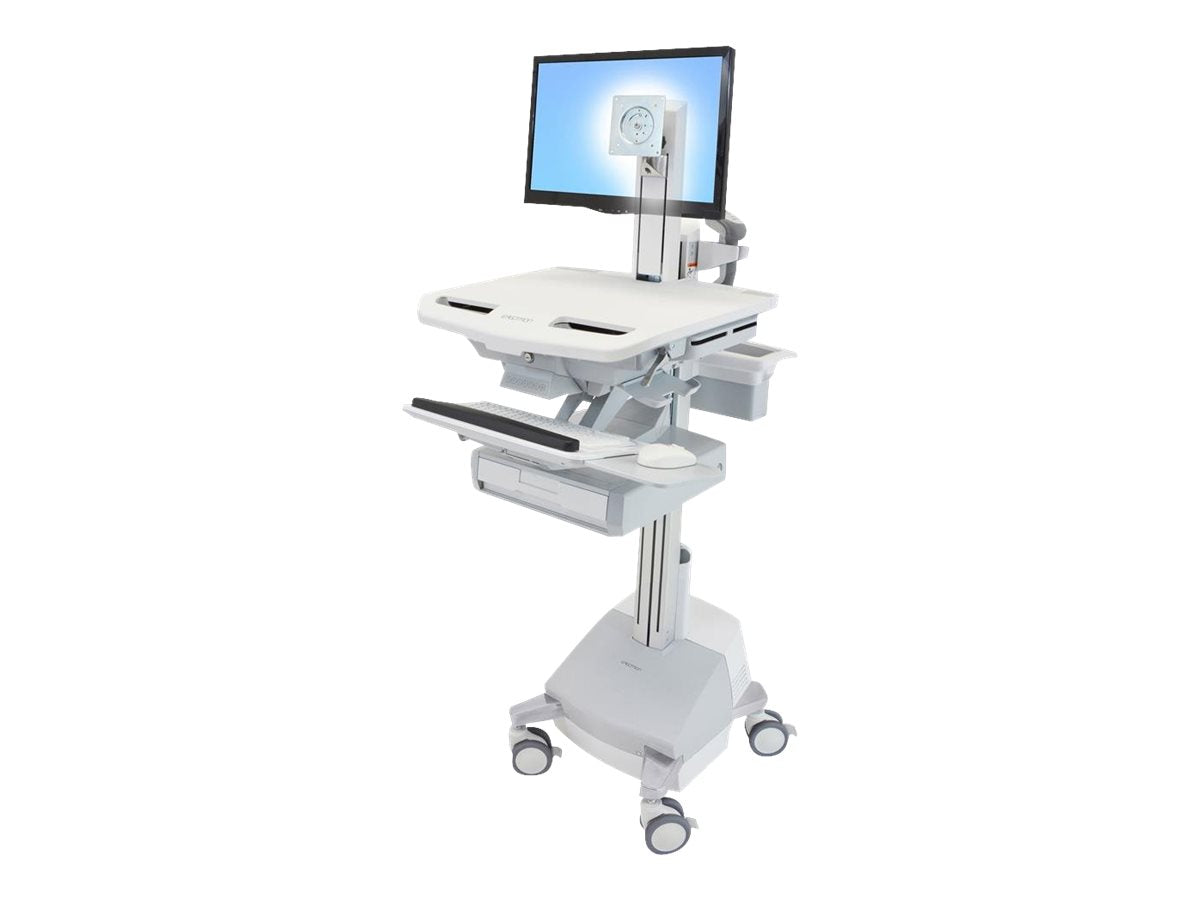 Vorderansicht des ERGOTRON StyleView Wagens mit LCD-Gelenk SLA-Antrieb 1 Schublade