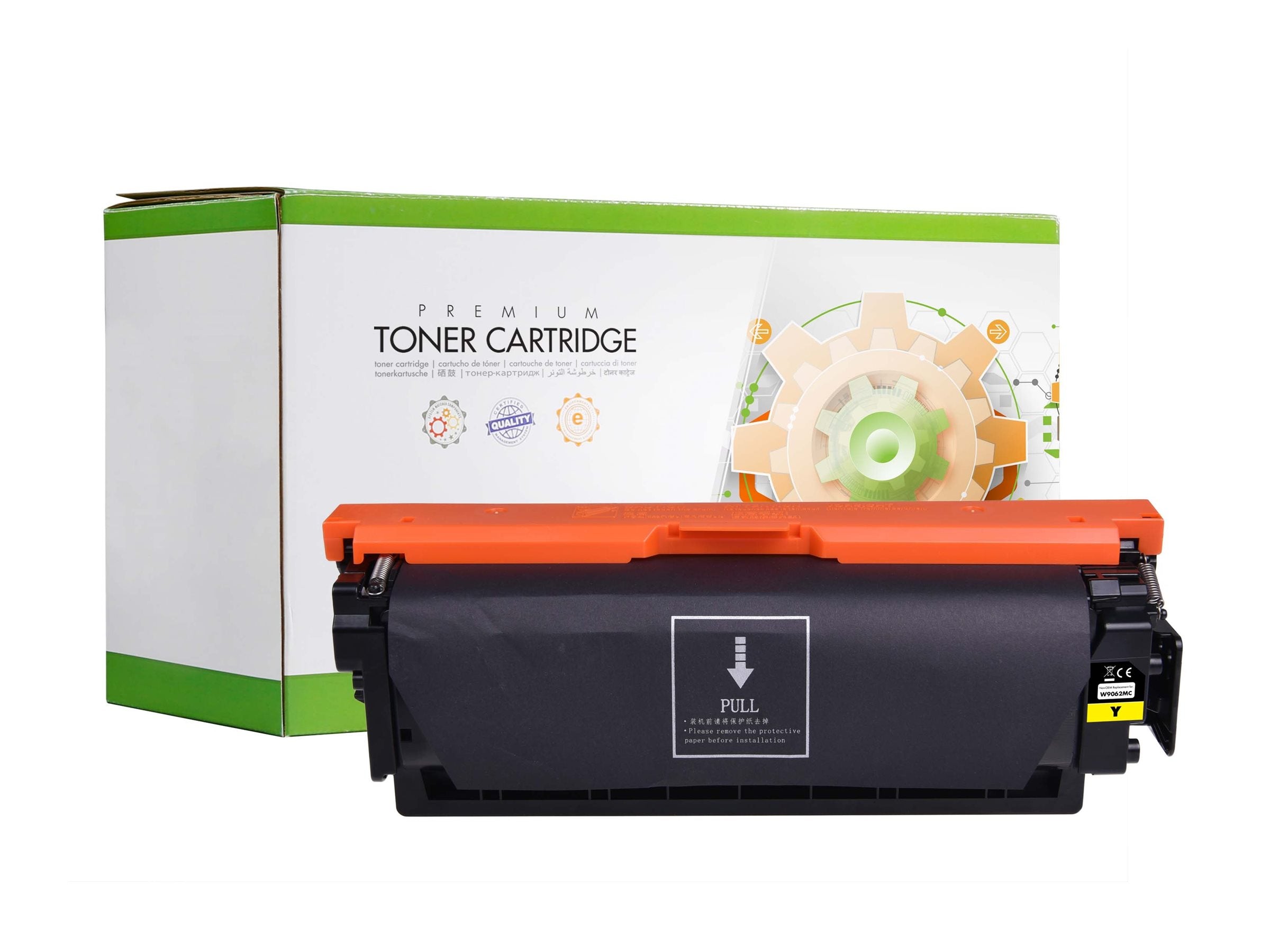STATIC Toner Cartridge HP W9062MC Gelb Verpackung