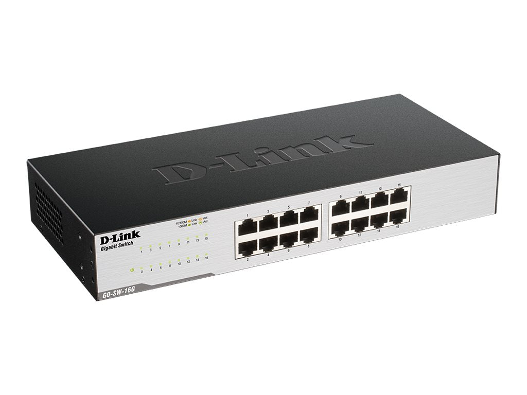 D-LINK GO-SW-16G 16-Port Gigabit Switch Vorderansicht