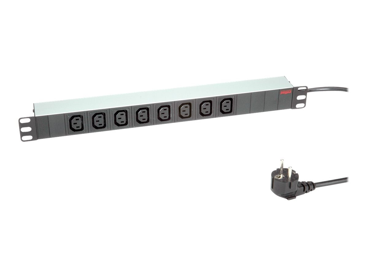 ROLINE 48,26cm 19Zoll-Steckdosenleiste 8fach C13 Vorderansicht