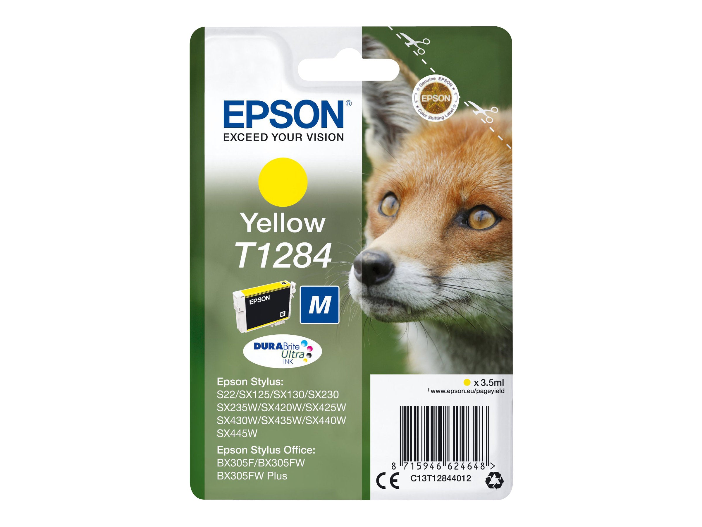 EPSON T1284 Tintenpatrone Gelb Vorderansicht