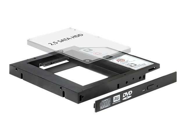 DELOCK ZU Einbaurahmen Slim SATA 5,25 für 2,5 SATA HDD - Vorderansicht